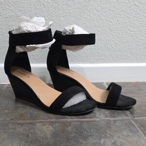 Torrid Black Ankle Strap Wedges